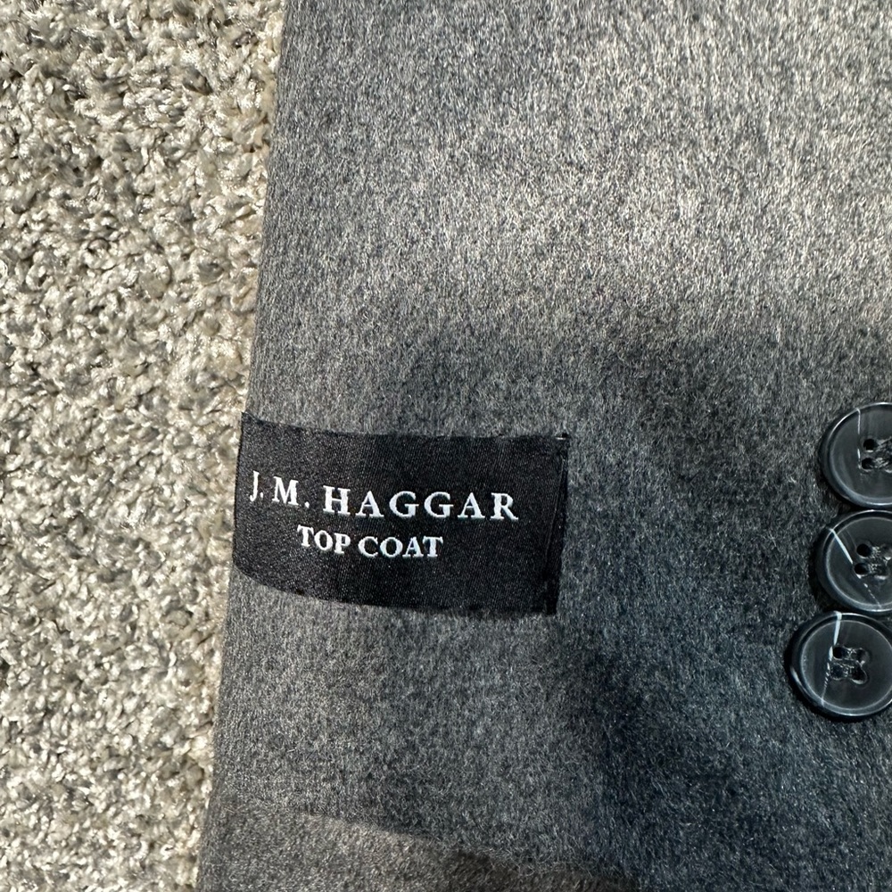 NWT Haggar Men's Mid-Length Single Breasted Brushed Twill Topcoat Size Medium - Picture 8 of 10